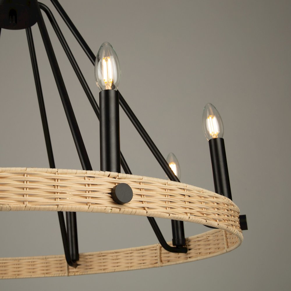 Perris 8 Light Chandelier Black. Picture 7