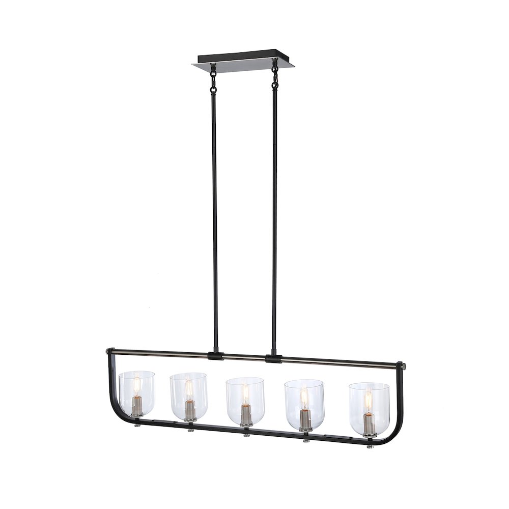 Cheshire Collection 5Light Island Light, Black & Nickel. Picture 2