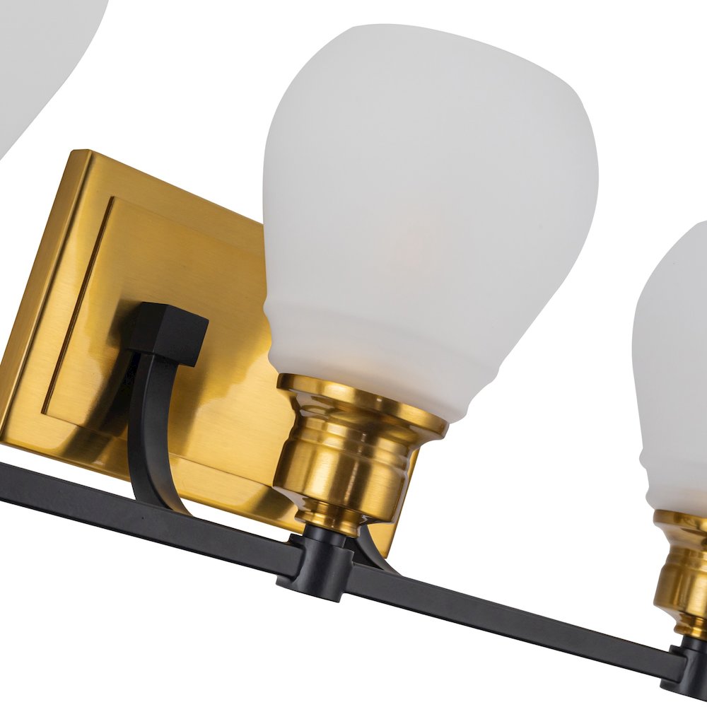 Nelson Collection 3Light Bathroom Brass & Black. Picture 2