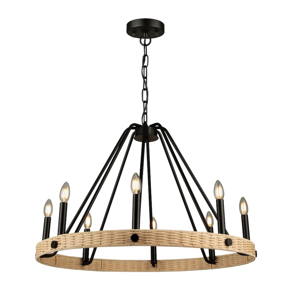 Perris 8 Light Chandelier Black. Picture 2