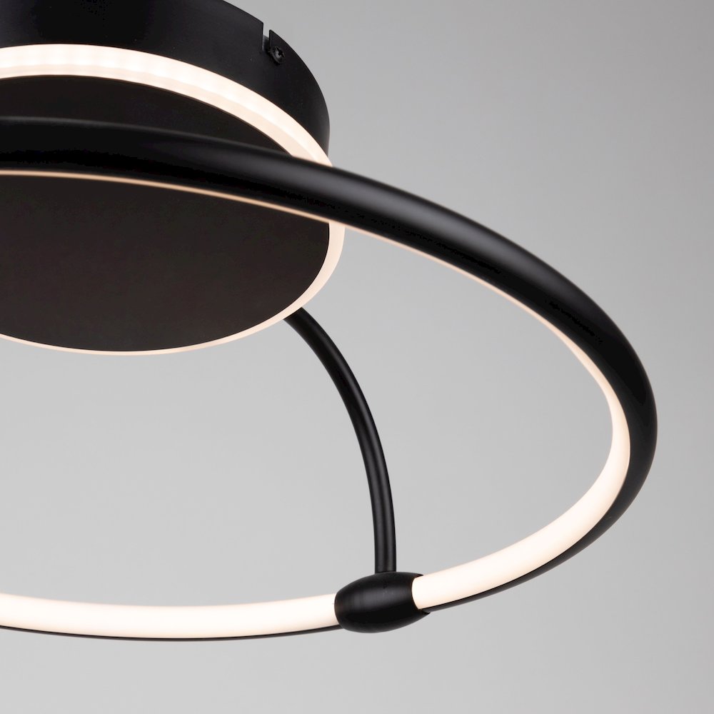 Halo Collection Integrated LED SemiFlush Mount, Black. Picture 3