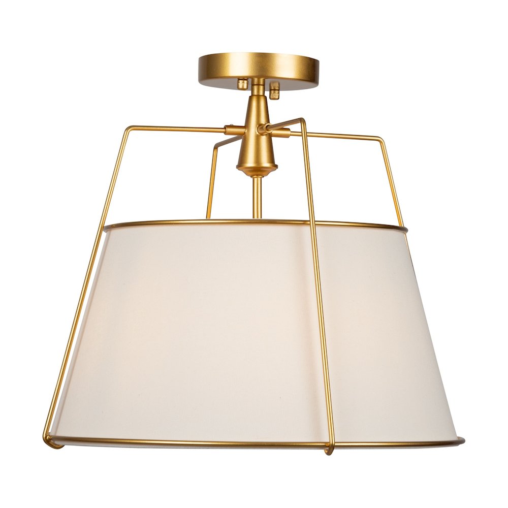 Pullman Collection 3Light SemiFlush Mount Brass. Picture 2