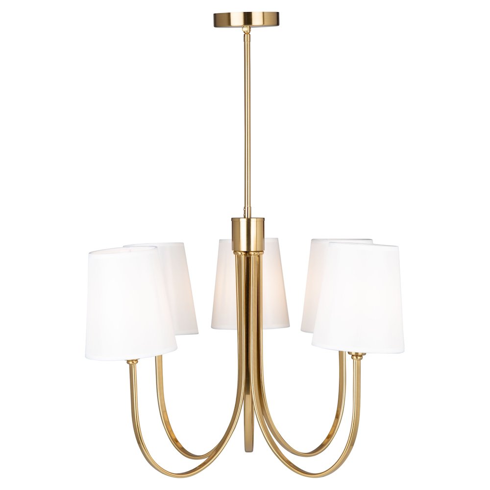 Rhythm 5 Light Chandelier Brushed Gold. Picture 3