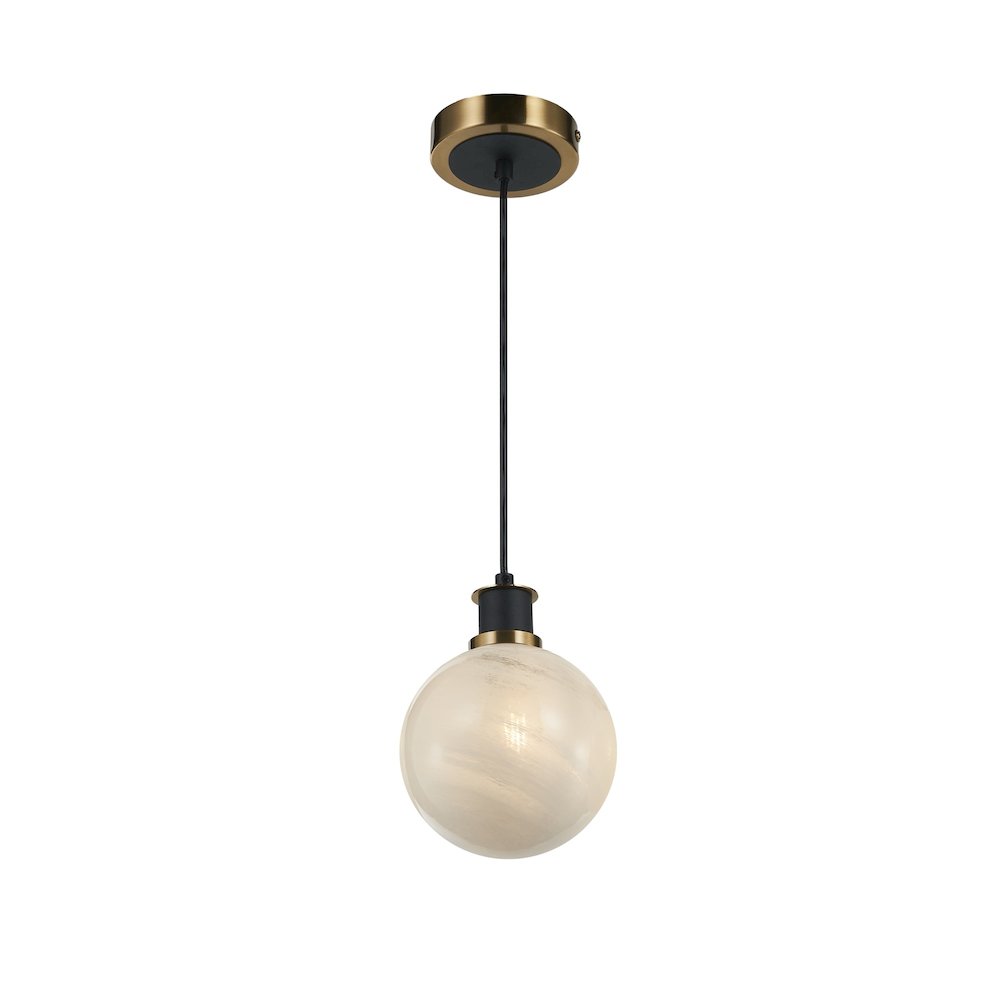 Gem Collection 1Light Pendant Black and Brushed Brass. Picture 1