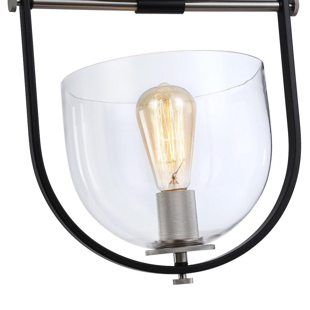 Cheshire Collection 1Light SemiFlush Mount, Black & Nickel. Picture 4