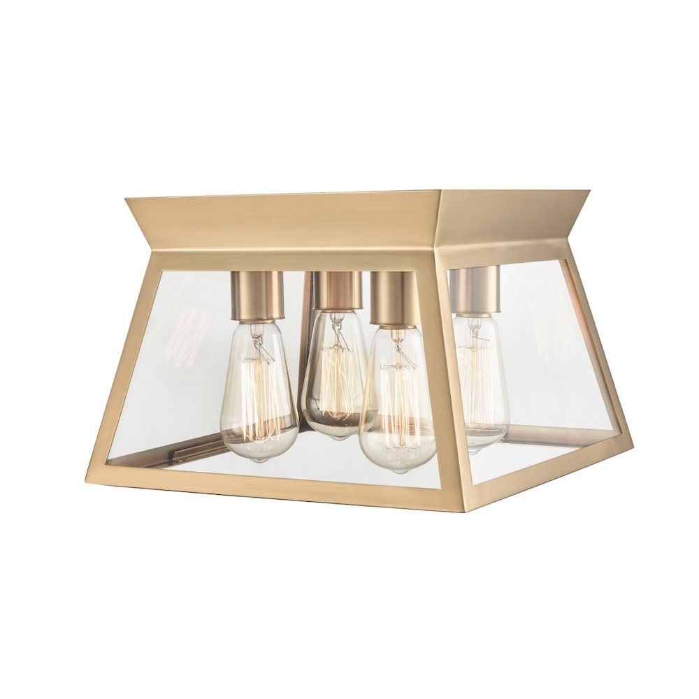 Lucian 4 Light Flushmount Brushed Brass. Picture 3