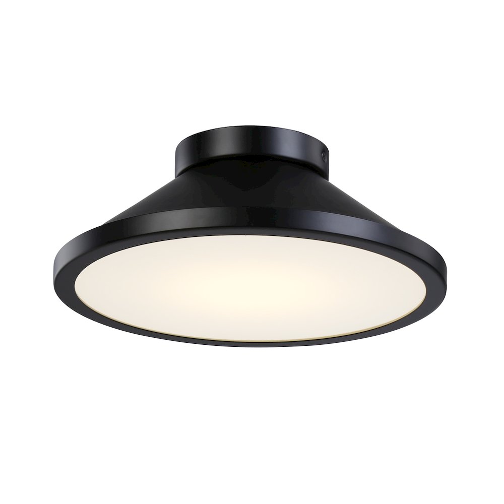 Lucida Collection Integrated LED Flush Mount, Black. Picture 1