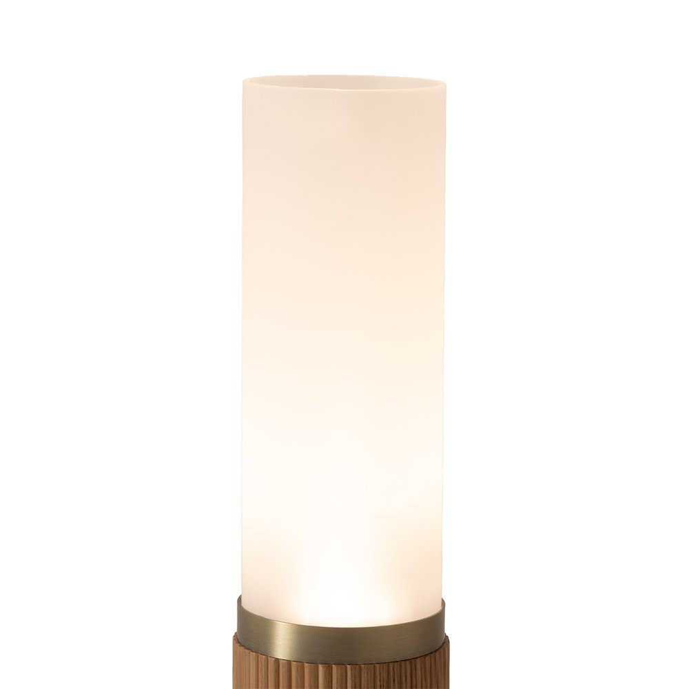 Tambo Cylindro 18" Petite Accent Table Lamp, Natural Ash, Weathered Brass. Picture 5