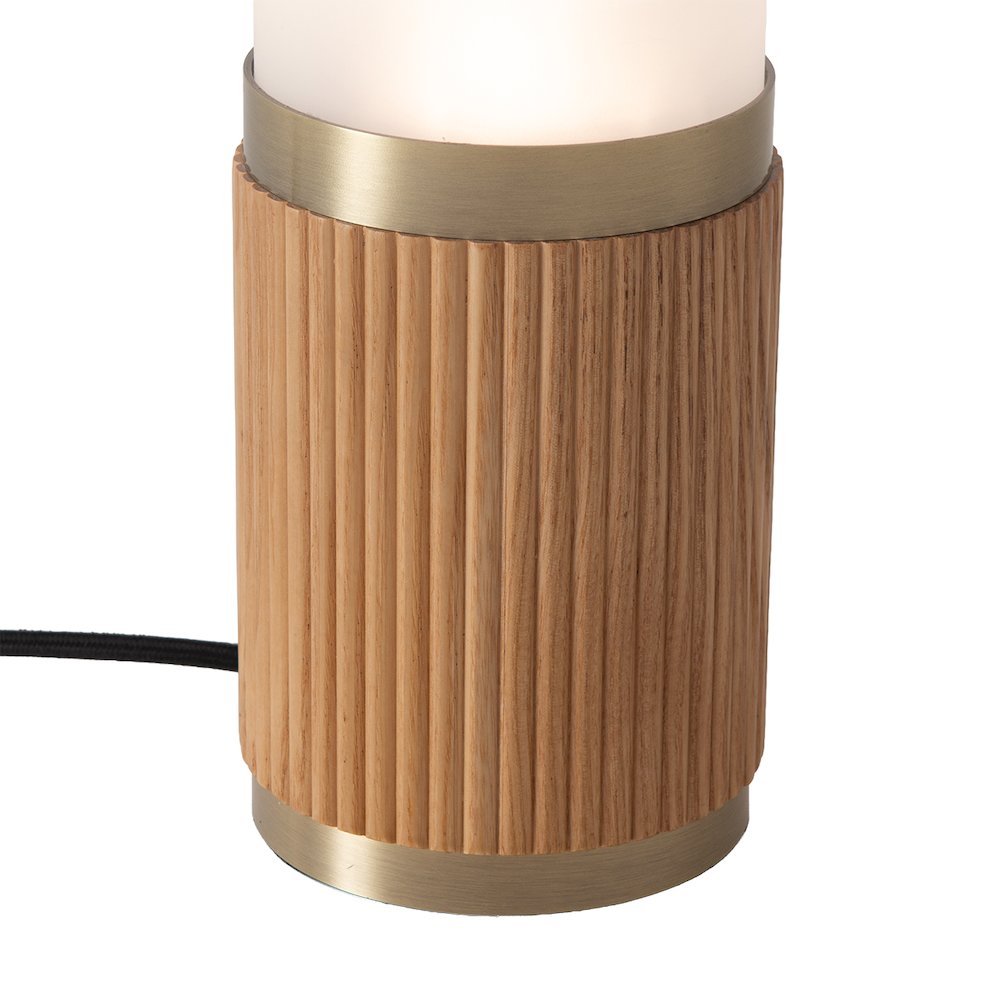 Tambo Cylindro 18" Petite Accent Table Lamp, Natural Ash, Weathered Brass. Picture 7