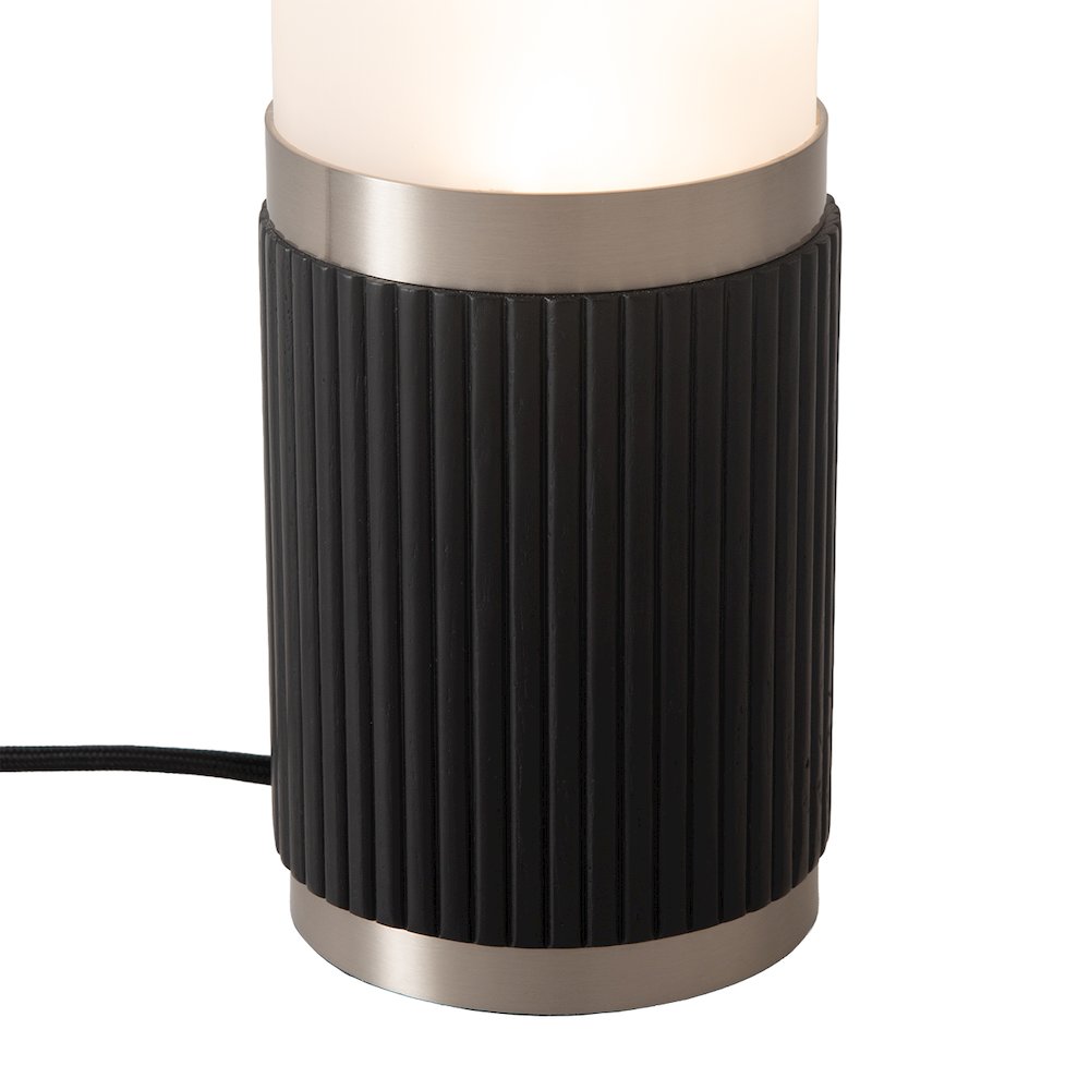 Tambo Cylindro 18" Petite Accent Table Lamp - Black Oak, Satin Nickel, Frosted. Picture 7