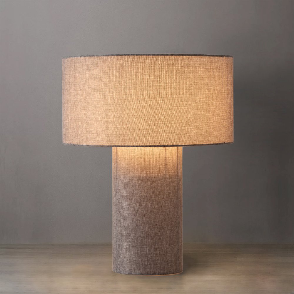 Moonlight Table Lamp - Cashmere Gray Linen Shade, Dimmer Switch. Picture 2