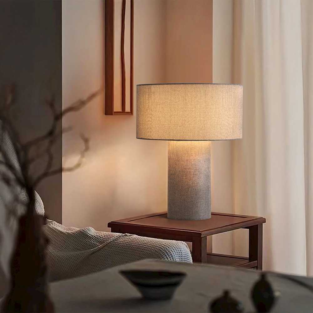 Moonlight Table Lamp - Cashmere Gray Linen Shade, Dimmer Switch. Picture 3