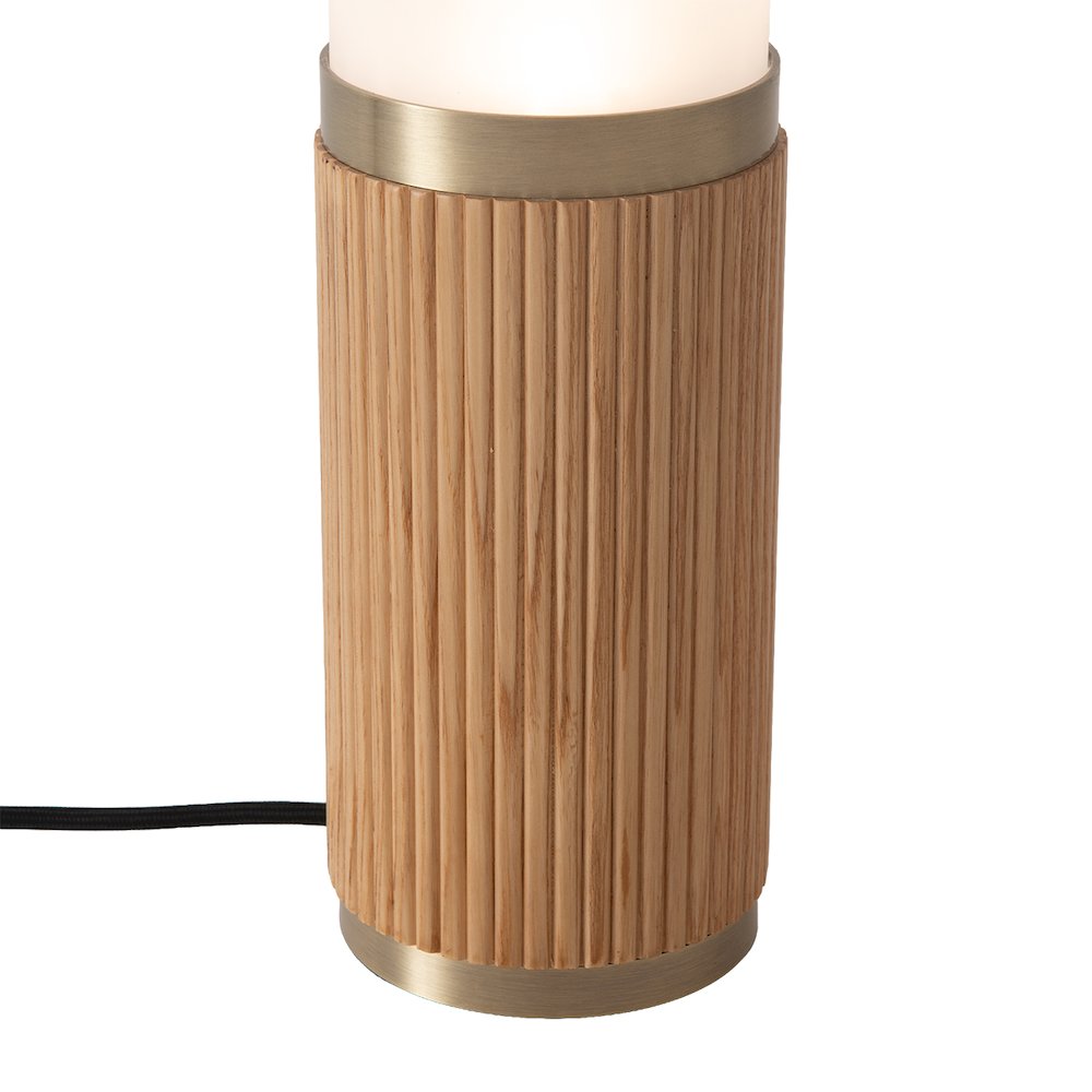 Tambo Cylindro, 29" Accent Table Lamp, Natural Ash, Weathered Brass, Frosted. Picture 7
