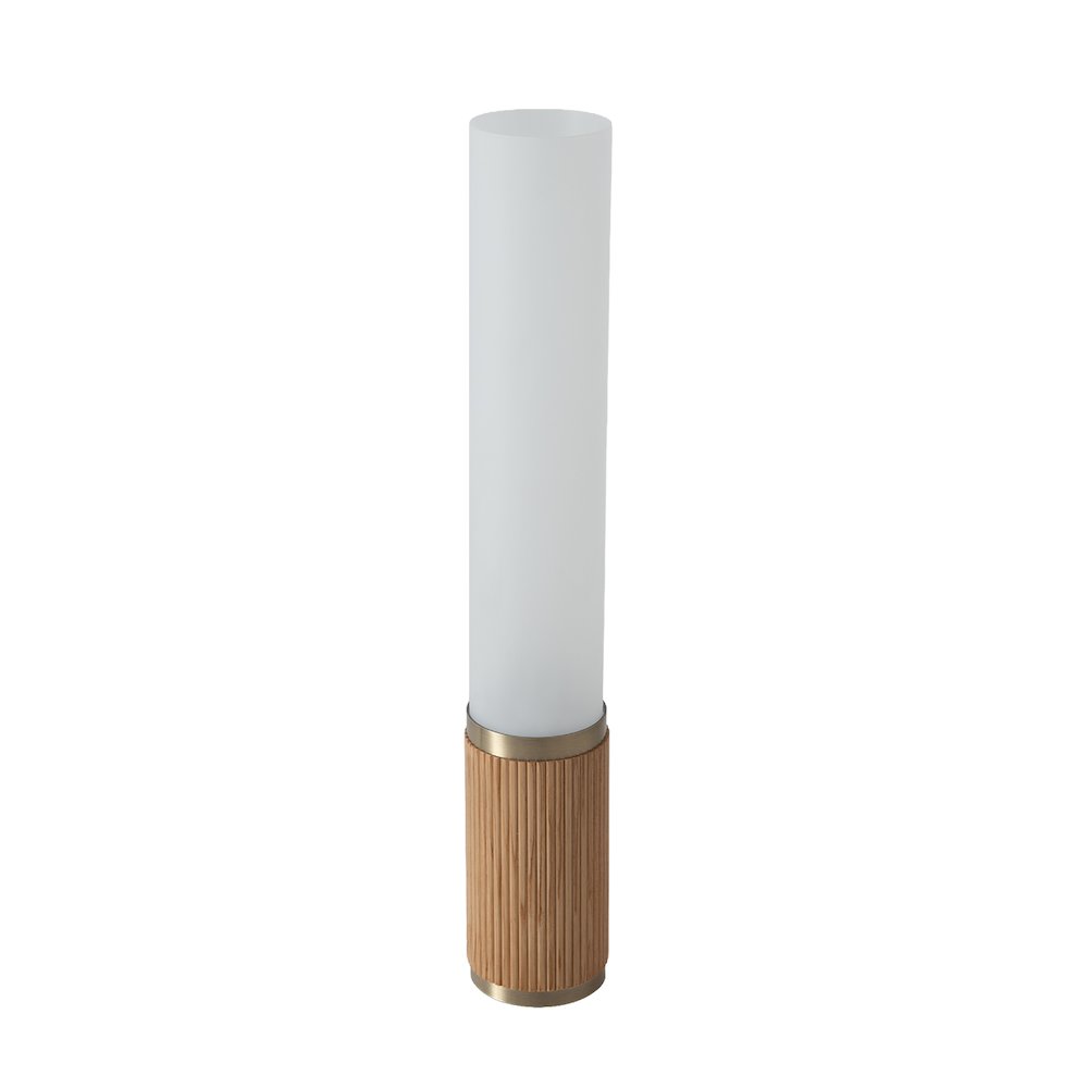 Tambo Cylindro, 29" Accent Table Lamp, Natural Ash, Weathered Brass, Frosted. Picture 8