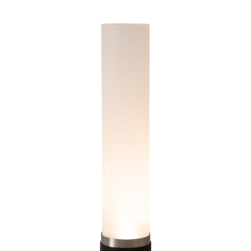 Tambo Cylindro, 29" Accent Table Lamp, Black Oak, Satin Nickel, Frosted Acrylic. Picture 4