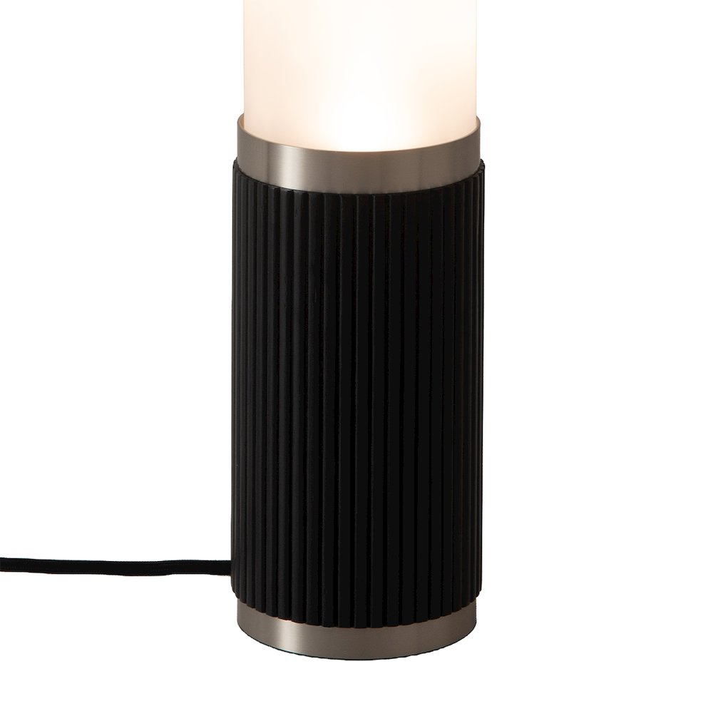 Tambo Cylindro, 29" Accent Table Lamp, Black Oak, Satin Nickel, Frosted Acrylic. Picture 6