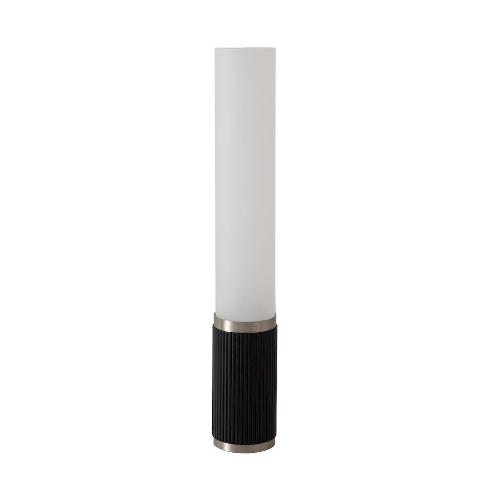 Tambo Cylindro, 29" Accent Table Lamp, Black Oak, Satin Nickel, Frosted Acrylic. Picture 7