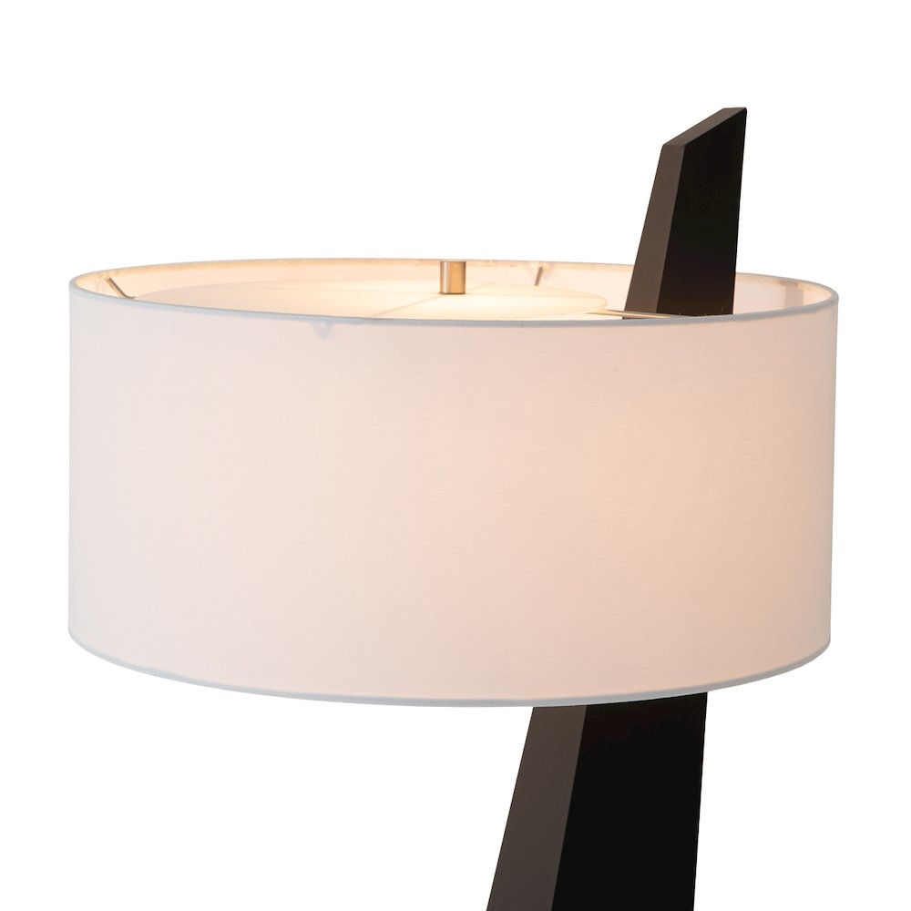 Obelisk 63" Black Oak Floor Lamp, Black Oak Finish, Satin Nickel, White. Picture 5