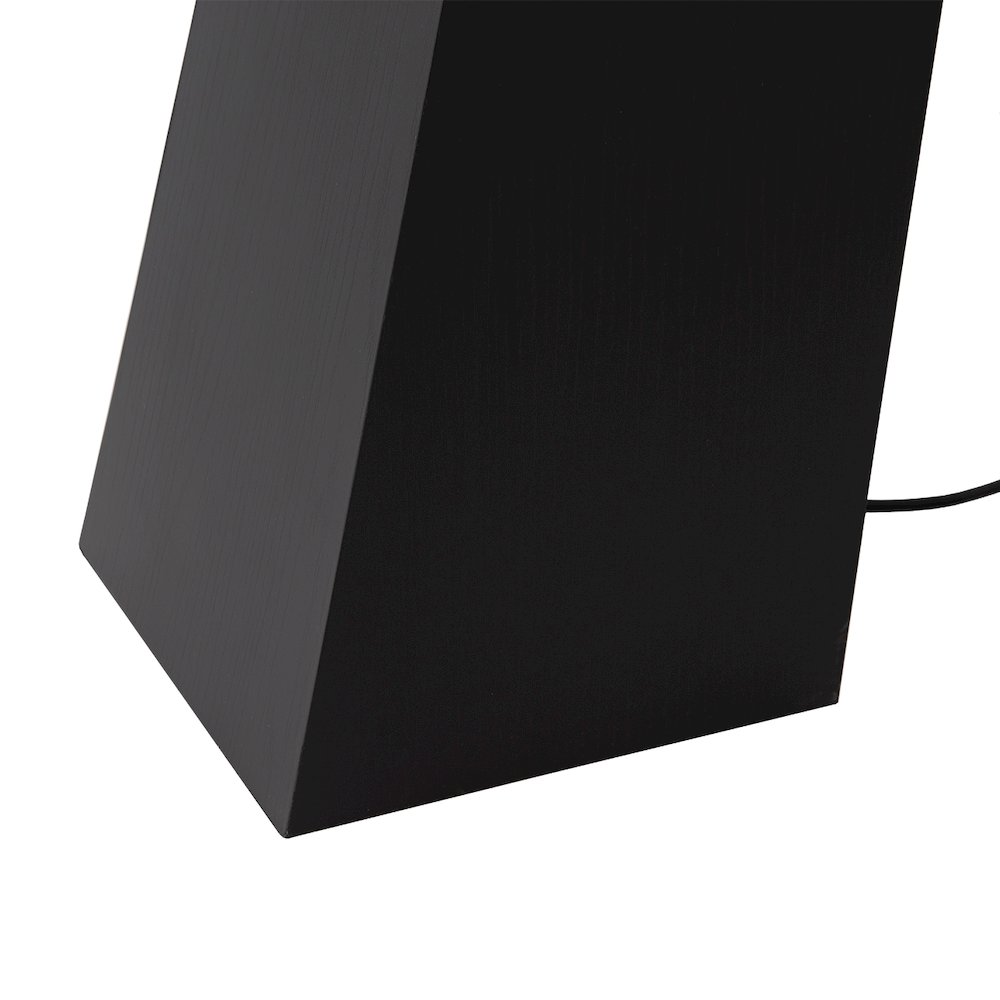 Obelisk 63" Black Oak Floor Lamp, Black Oak Finish, Satin Nickel, White. Picture 7