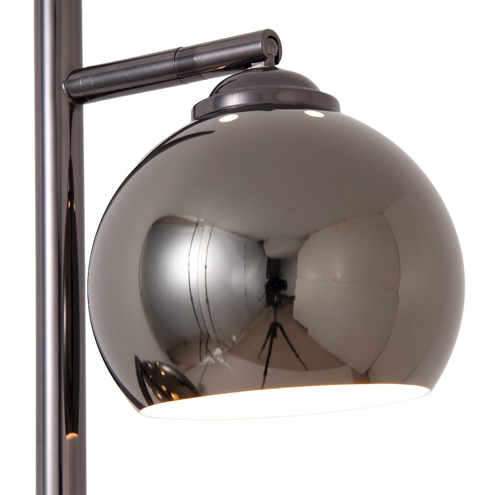 Triplet Floor 3-Light Lamp - Black Nickel Steel, Black Marble Base, Black. Picture 3