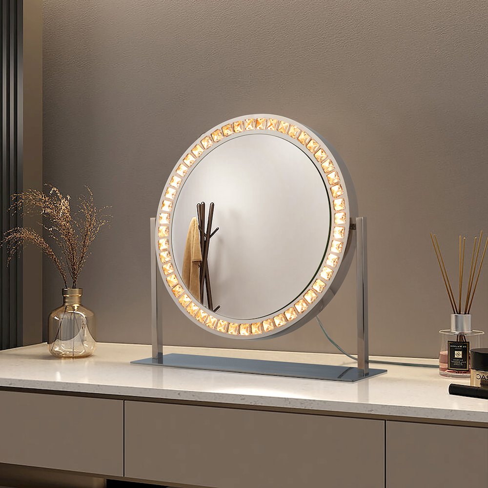 Marilyn Table Top LED Vanity Mirror - Chrome. Picture 5