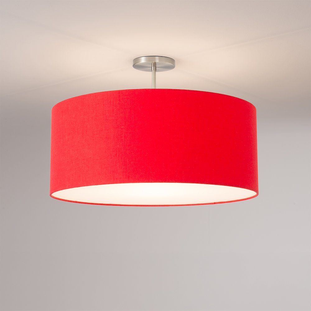 Stretch Semi Flush Mount, Crimson Red , Satin Nickel. Picture 2