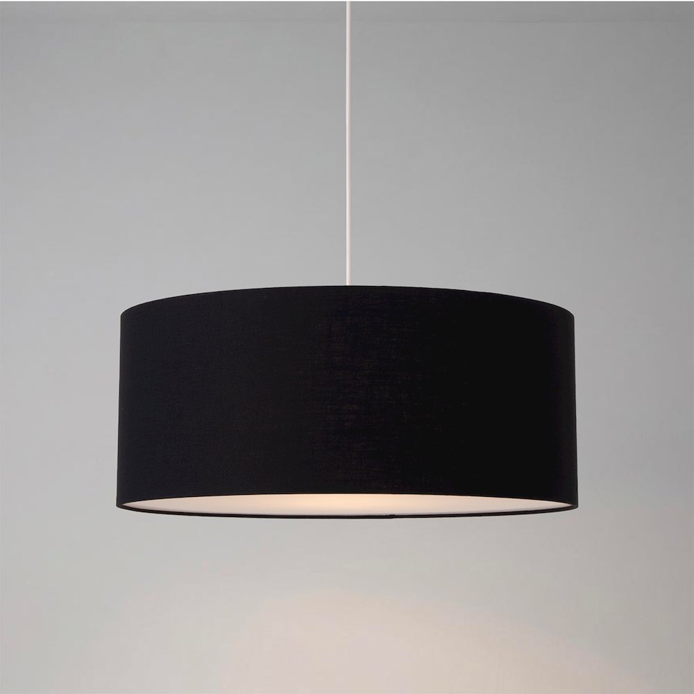 Stretch Pendant - Black, Steel, Black Linen Shade, Dimmable, Bulb Included. Picture 2