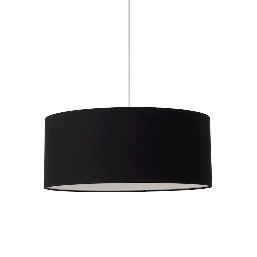 Stretch Pendant - Black, Steel, Black Linen Shade, Dimmable, Bulb Included. Picture 1