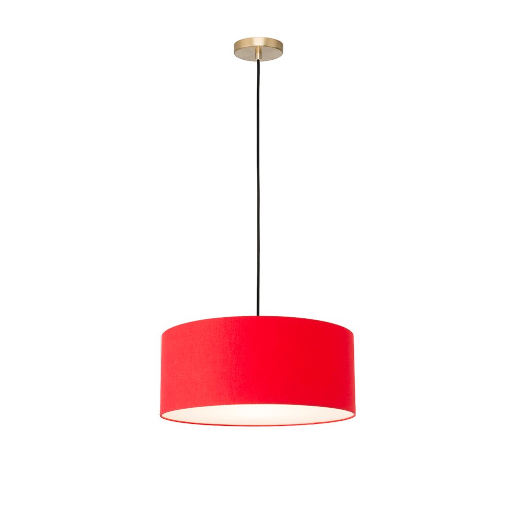 Stretch Pendant, Crimson Red , Weathered Brass. Picture 1