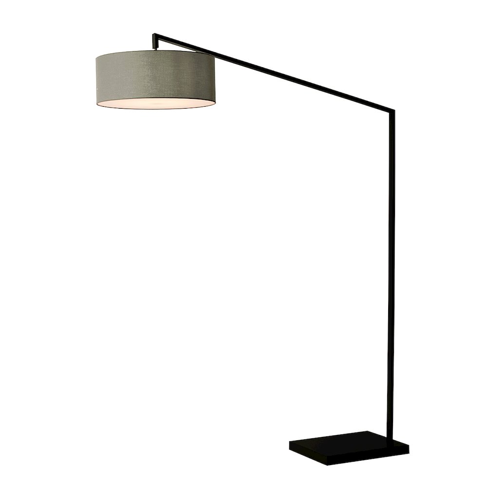 Stretch Arc Floor Lamp - Cashmere Gray Shade. Picture 1