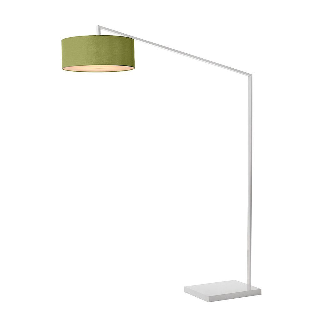 Stretch 87"H 1-Light Arc Lamp, Avocado, White Body, for Living Room or Bedroom. Picture 1