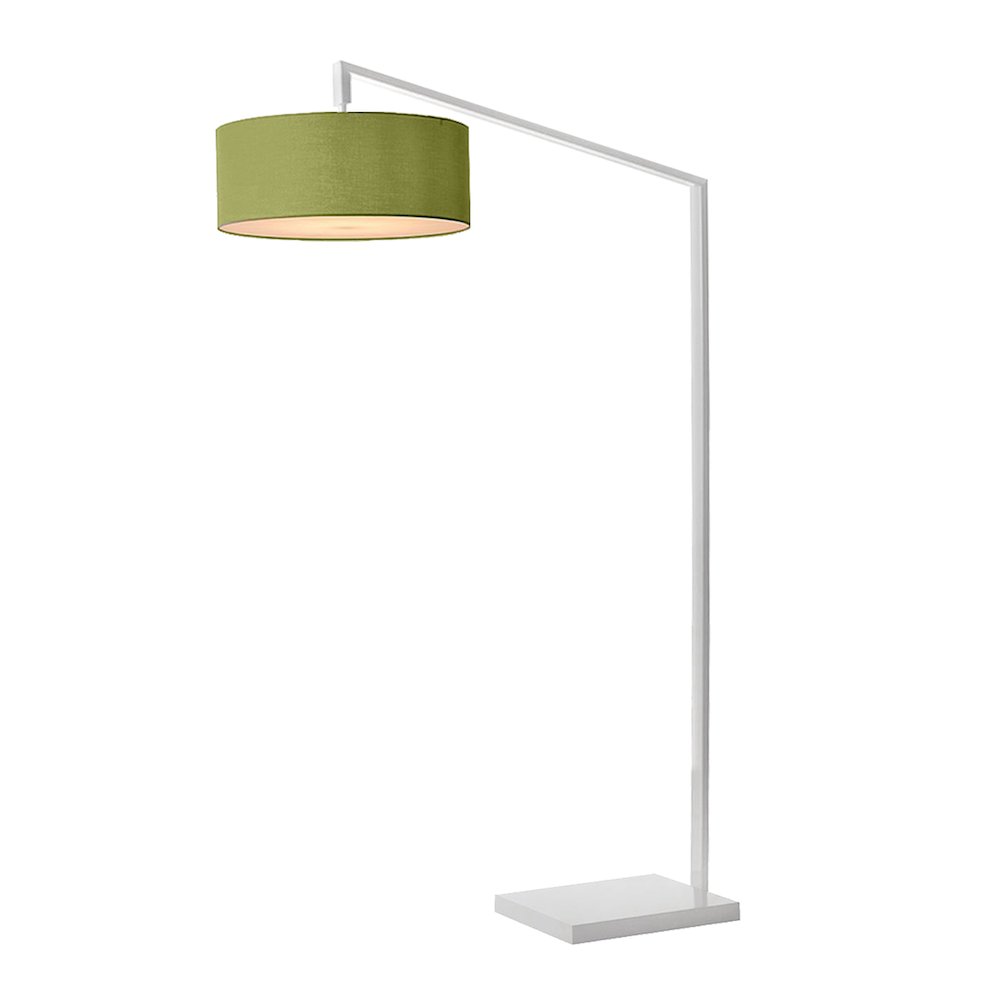 Stretch 75"H 1-Light Chairside Arc Lamp, Avocado, White Body. Picture 1