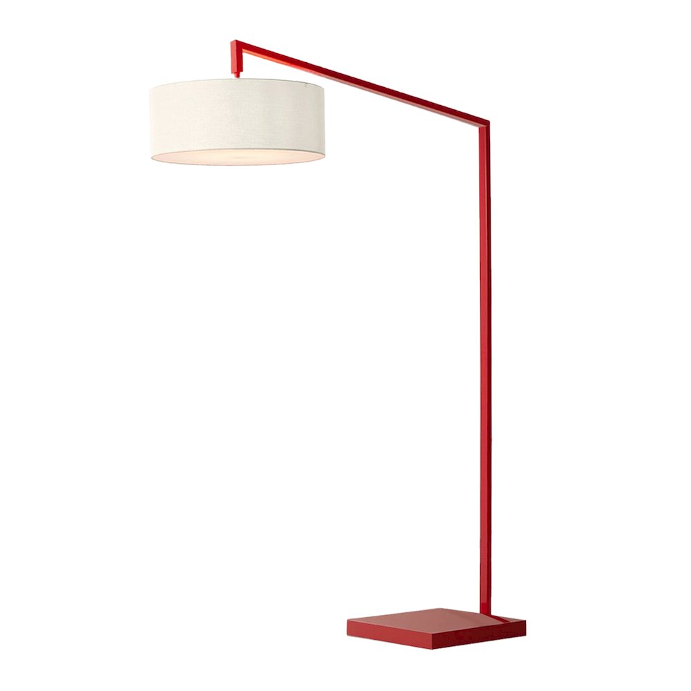 Stretch 75"H 1-Light Chairside Arc Lamp,Crimson Red Body. Picture 1
