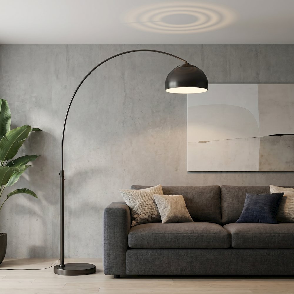Float Half Dome 92" Arc Lamp - Black Nickel Steel, Black Nickel Steel Base. Picture 7