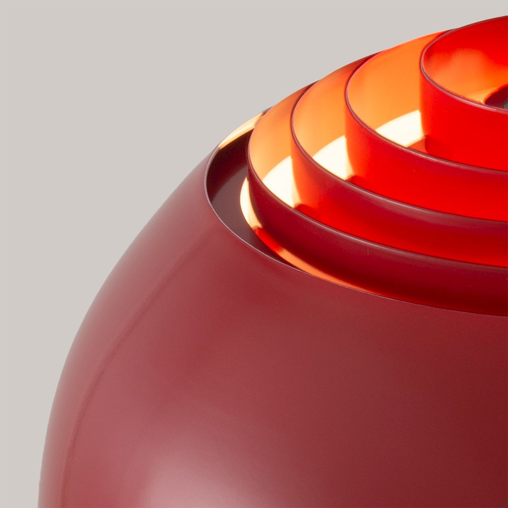 Float Half Dome 92" Arc Lamp - Black Nickel, Black Nickel Base, Crimson Red. Picture 5