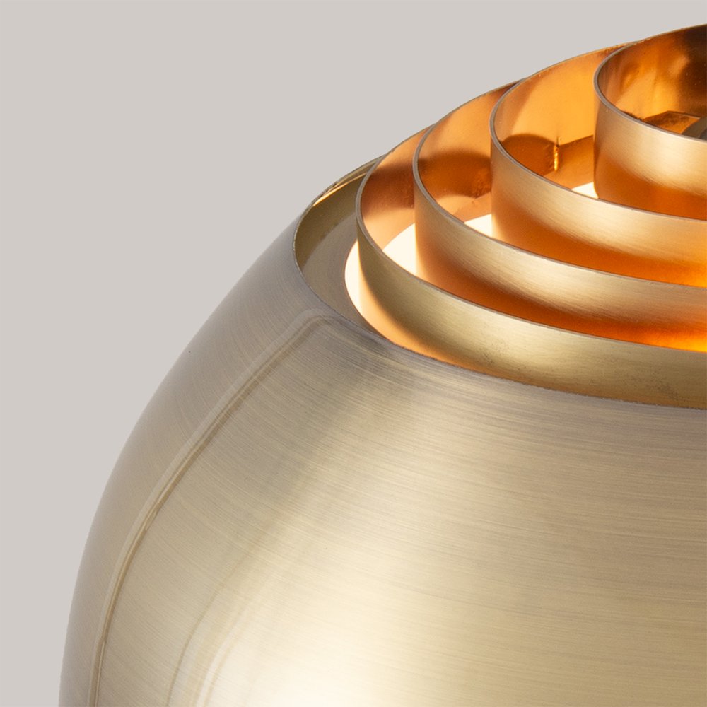 Half Dome Wall Mounted Arc Lamp - Weathered Brass Steel, Brass Steel Base. Picture 6