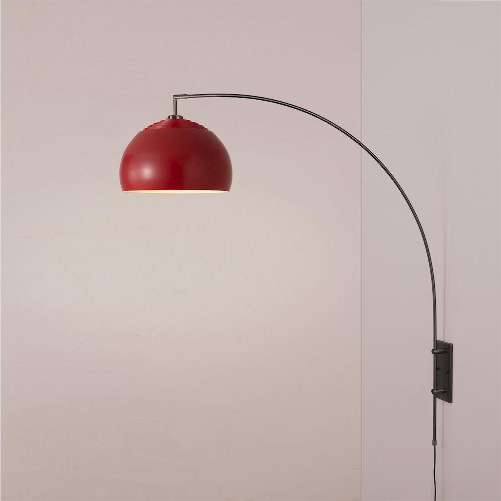 Half Dome Wall Mounted Arc Lamp - Black Nickel, Steel. Picture 2