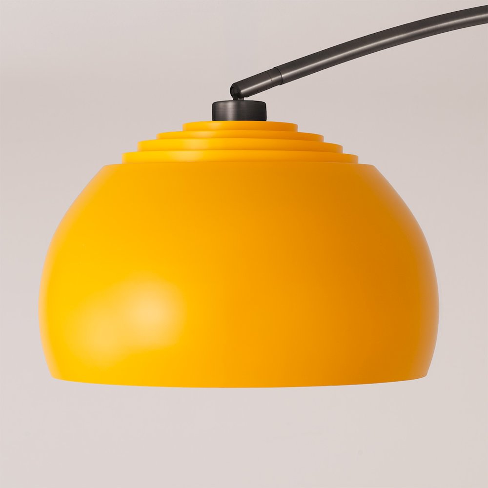 Half Dome Wall Mounted Arc Lamp - Black Nickel, Black Nickel Steel Base. Picture 4