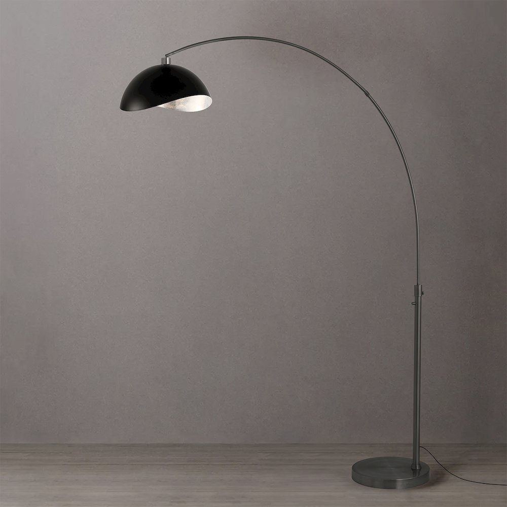 Luna Bella 92" Arc Lamp - Black Nickel, Black Nickel Base, Matte Black/Silver. Picture 2