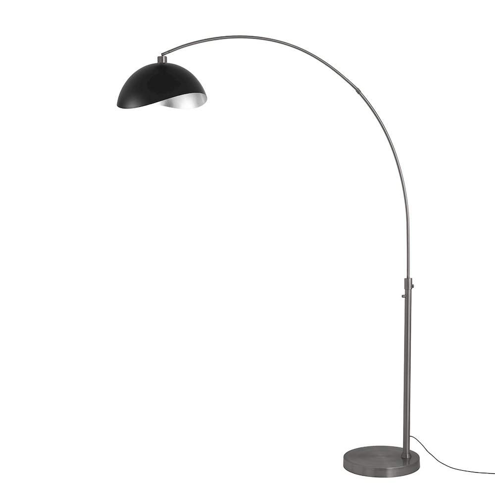 Luna Bella 92" Arc Lamp - Black Nickel, Black Nickel Base, Matte Black/Silver. Picture 1