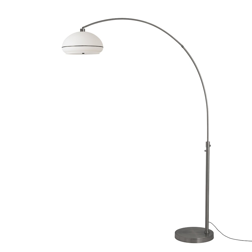 Simple Morelli 92" Arc Lamp - Black Nickel, Black Nickel Steel Base, Black. Picture 1