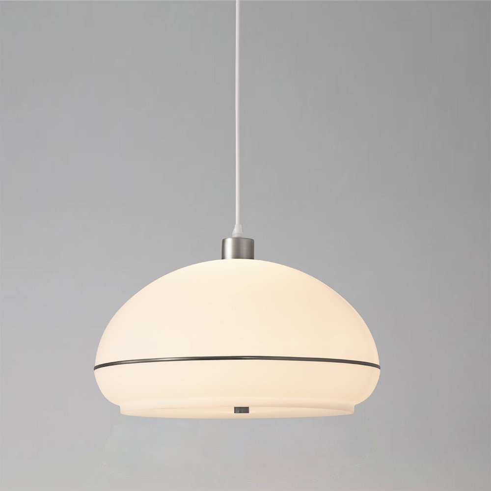 Morelli Pendant - Satin Nickel Steel, Black Nickel Oval Lucite Shade. Picture 2