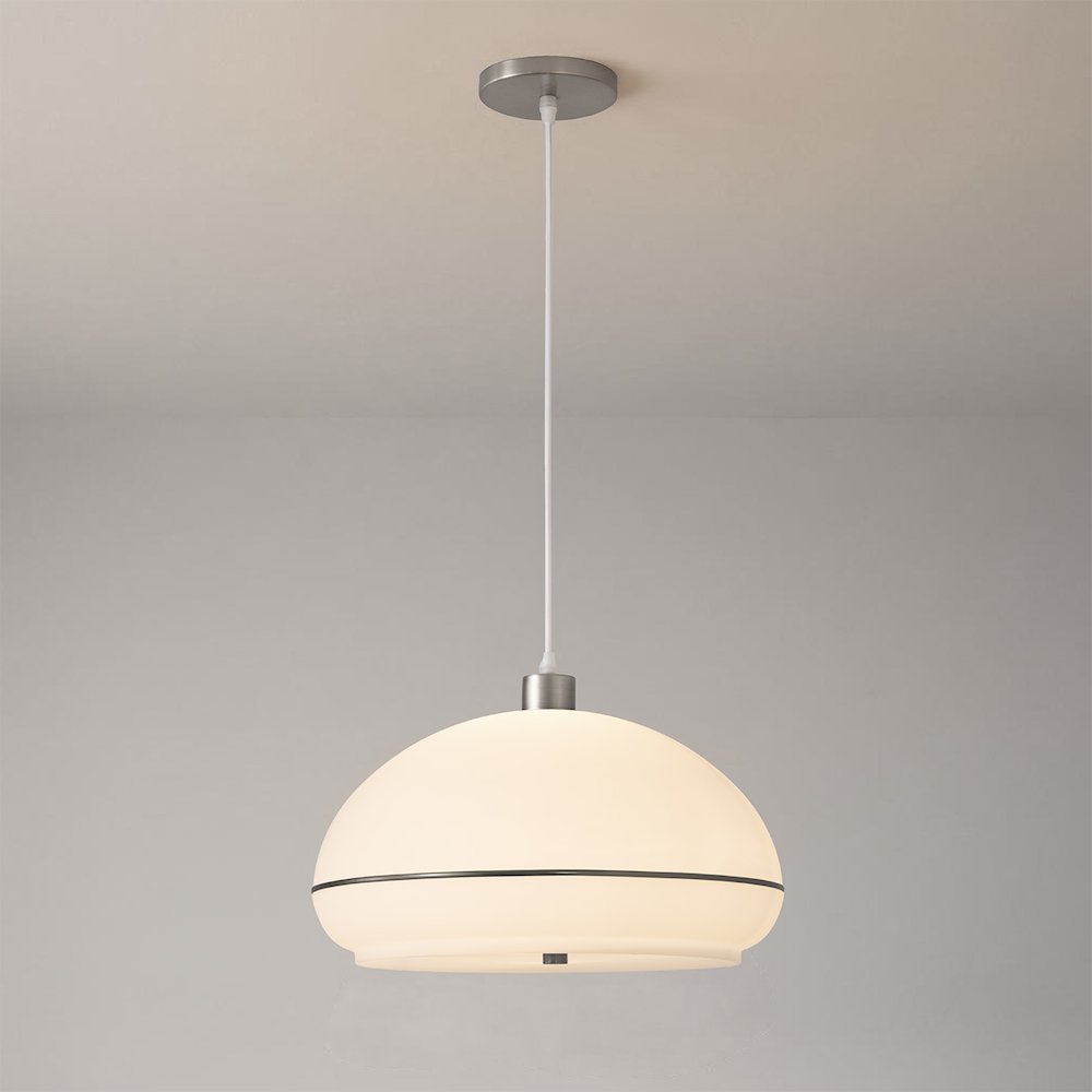 Morelli Pendant - Satin Nickel Steel, Black Nickel Oval Lucite Shade. Picture 3
