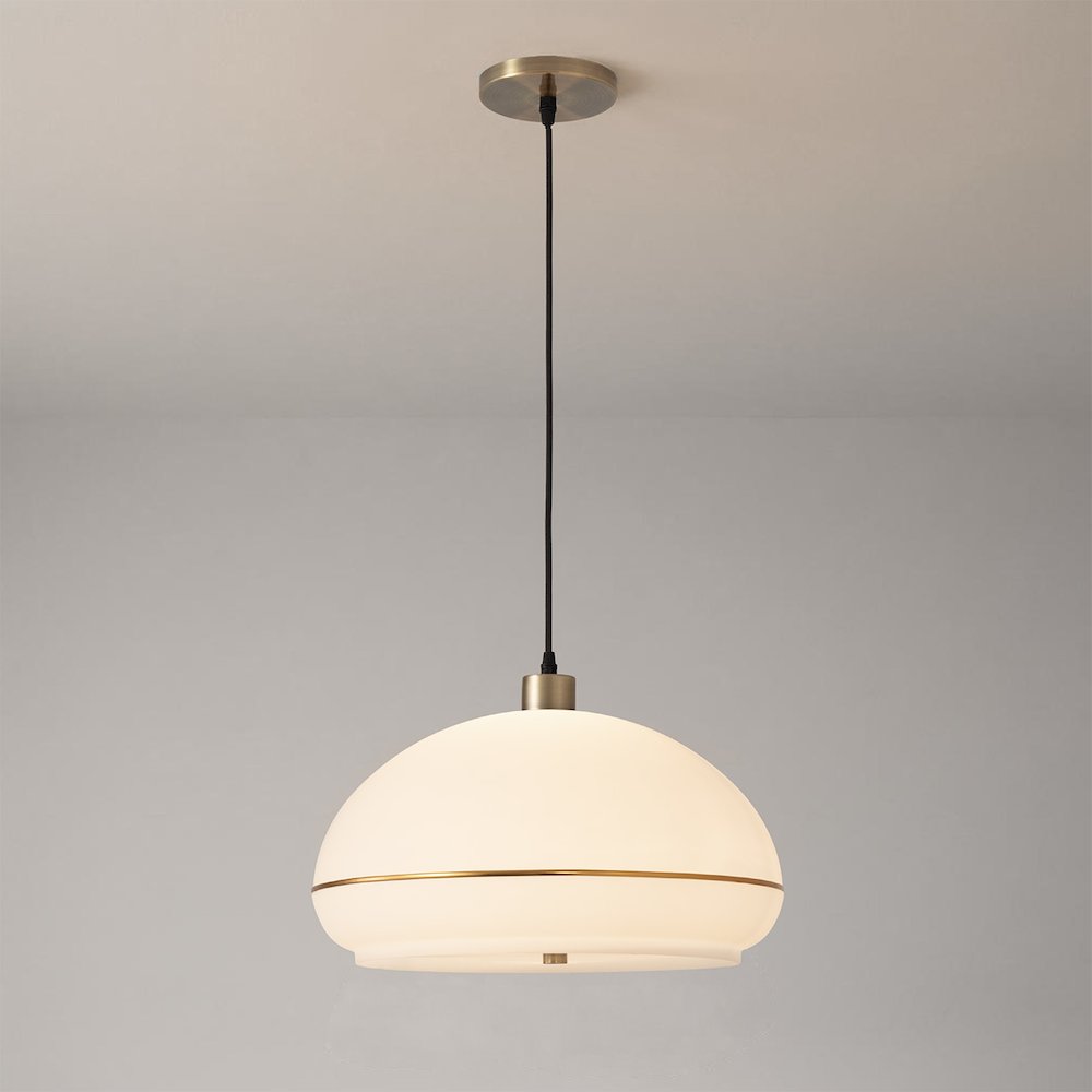 Morelli Pendant - Weathered Brass Steel, Weathered Brass Steel Base, White. Picture 3