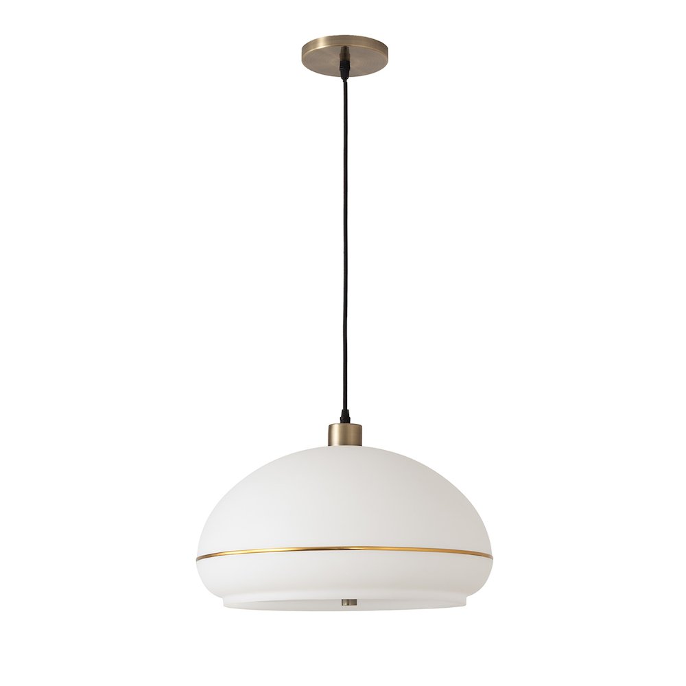 Morelli Pendant - Weathered Brass Steel, Weathered Brass Steel Base, White. Picture 1