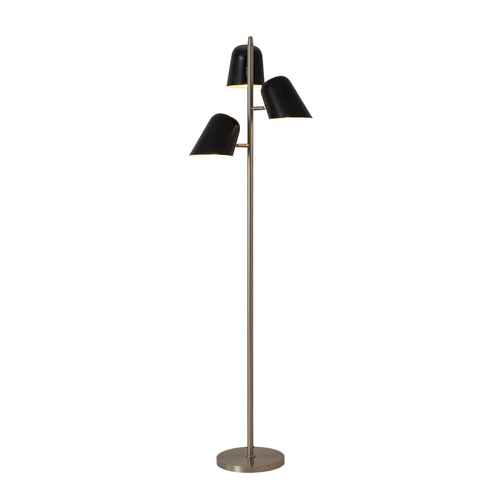 Culver Tree Lamp, Weathered Brass, Matte Black shades. Picture 1