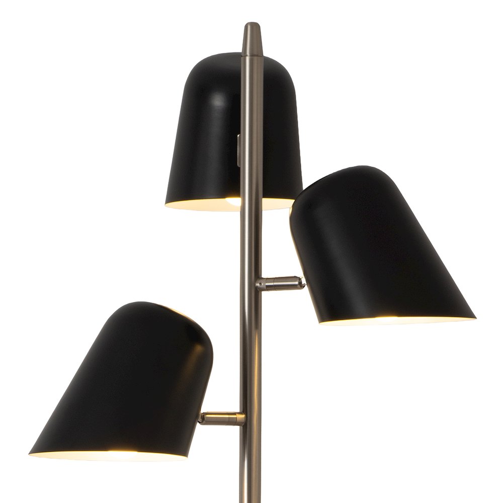 Culver Tree Lamp, Weathered Brass, Matte Black shades. Picture 4