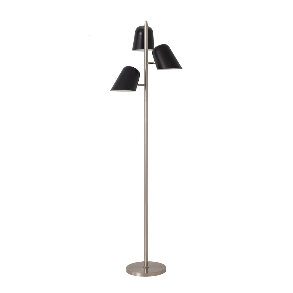 Culver Tree Lamp, Weathered Brass, Matte Black shades. Picture 8
