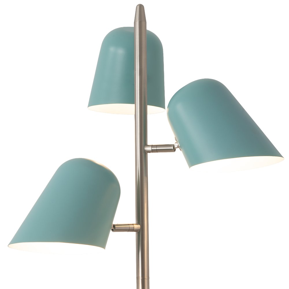 Culver Tree Lamp, Satin Nickel, Pool Blue shades. Picture 1