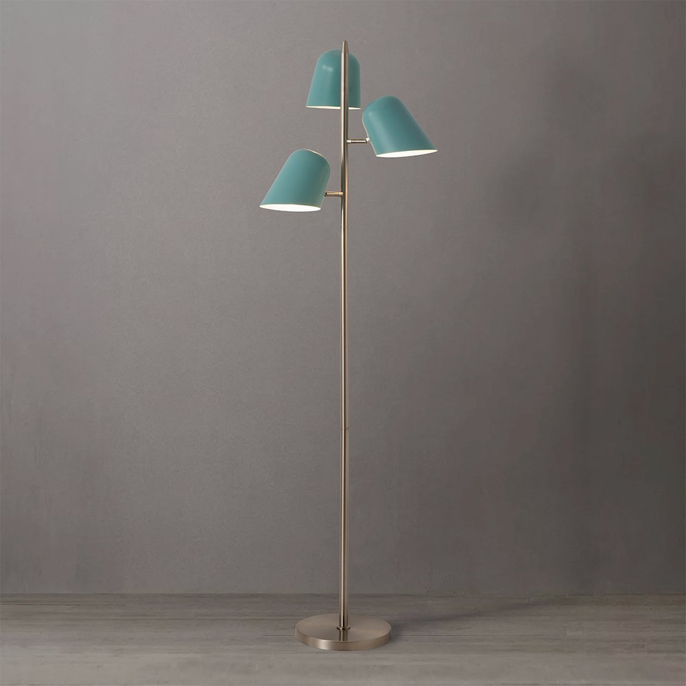 Culver Tree Lamp, Satin Nickel, Pool Blue shades. Picture 3